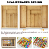 Bambus-Besteckkasten, ausziehbar