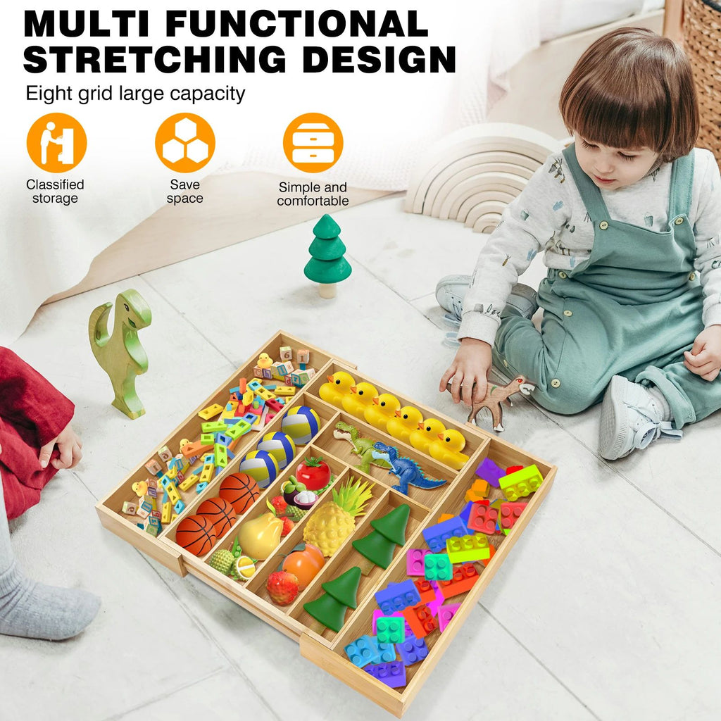 Bambus-Besteckkasten, ausziehbar