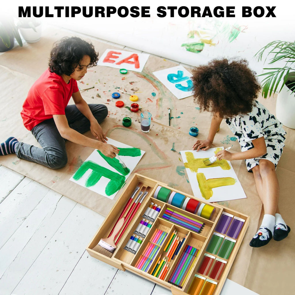 Bambus-Besteckkasten, ausziehbar